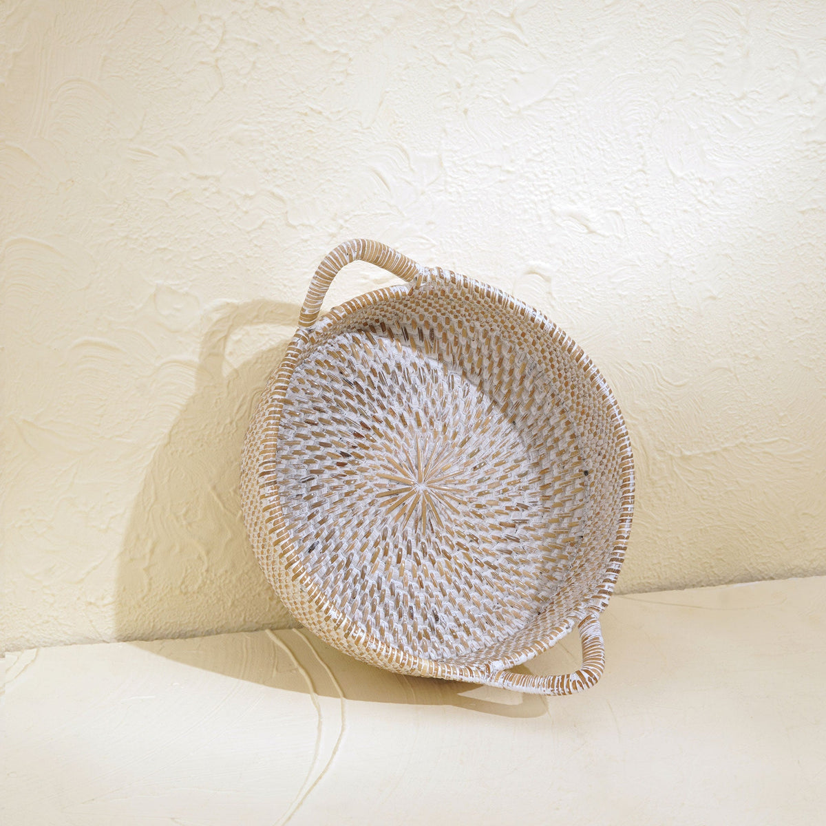 Small Rattan Round Basket with Handles - 4 colours