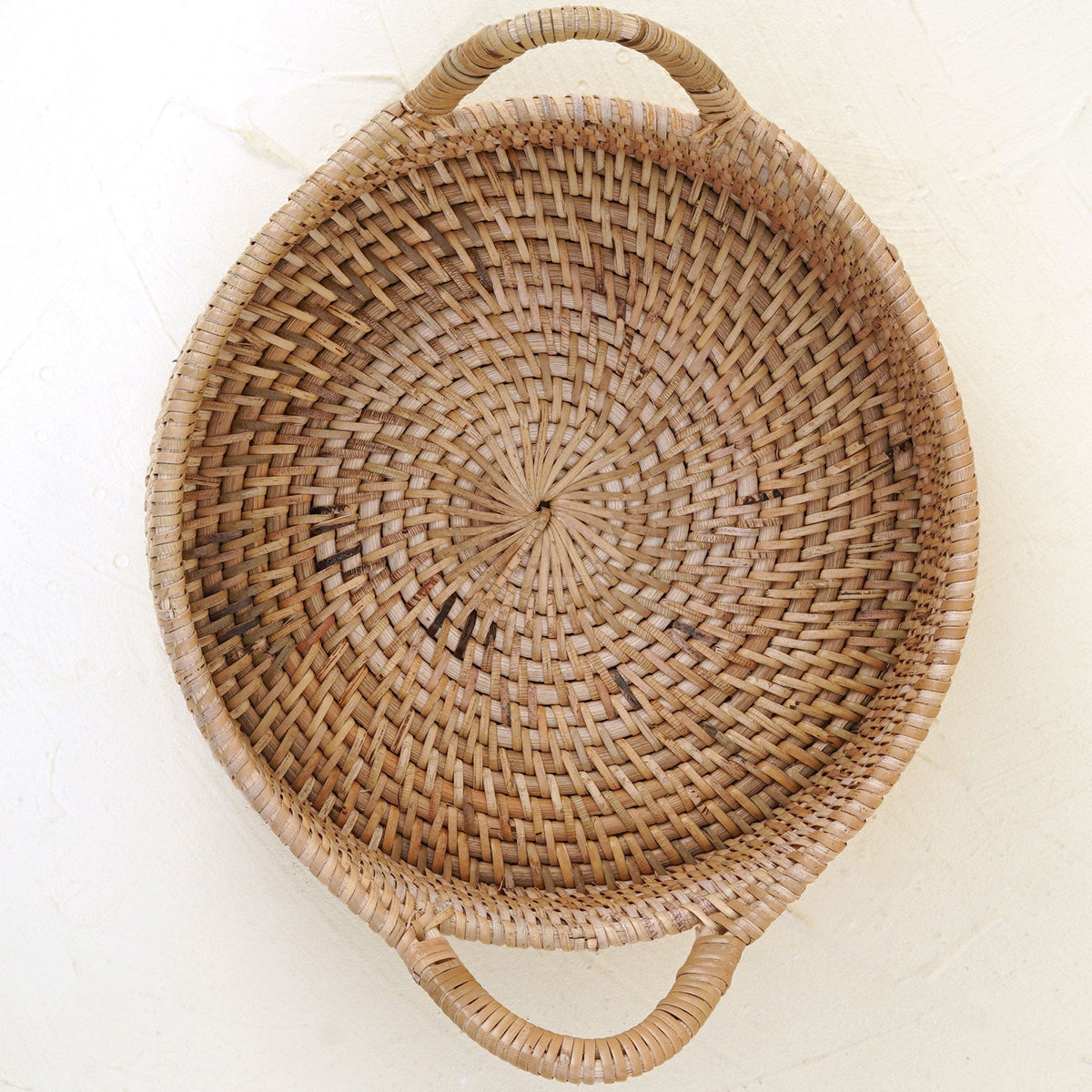 Small Rattan Round Basket with Handles - 4 colours