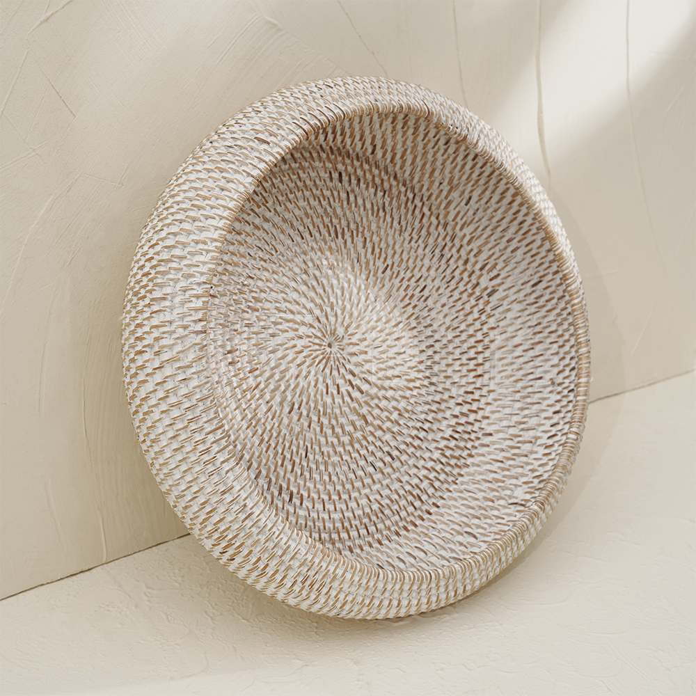 Large Fruit Bowl Woven Rattan in 4 Different Colours