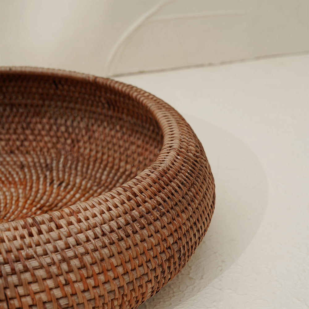 Large Fruit Bowl Woven Rattan in 4 Different Colours