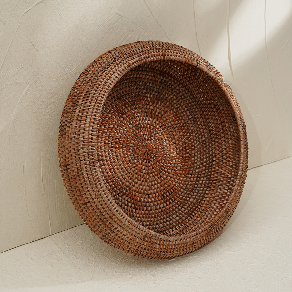 Large Fruit Bowl Woven Rattan in 4 Different Colours