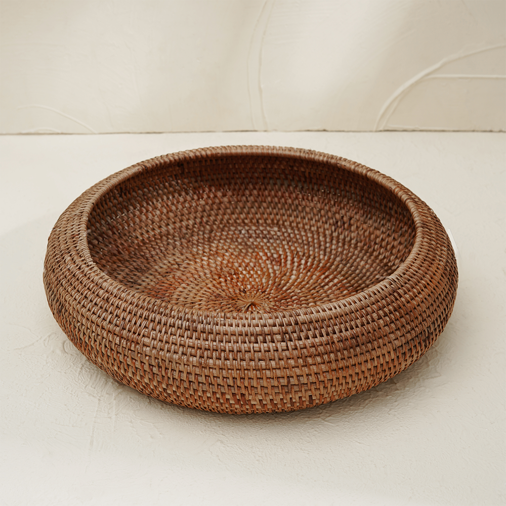 Large Fruit Bowl Woven Rattan in 4 Different Colours