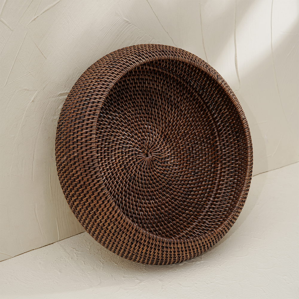 Large Fruit Bowl Woven Rattan in 4 Different Colours