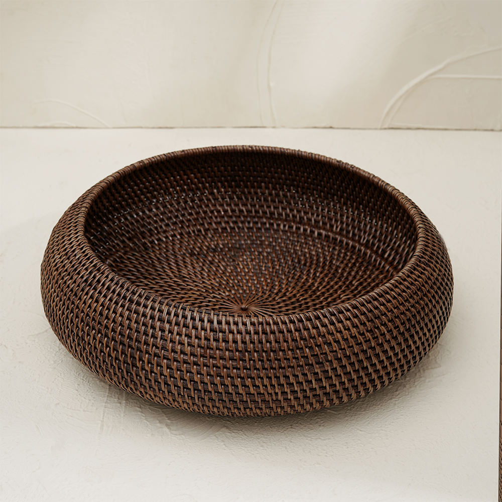 Large Fruit Bowl Woven Rattan in 4 Different Colours